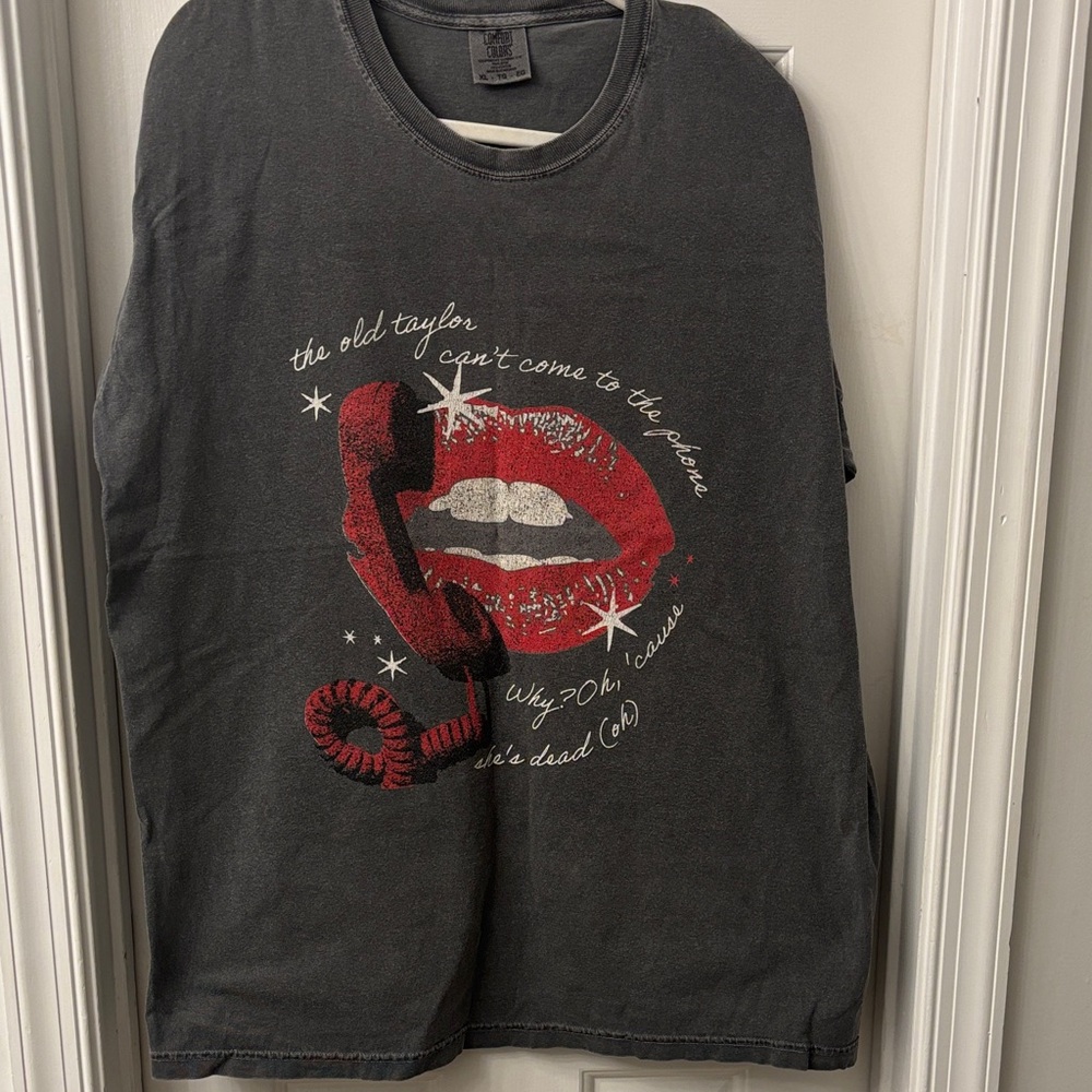 Comfort Colors Charcoal T-Shirt w/ Taylor Swift Lyrics